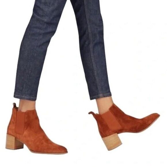 Everlane The Heel Boots in Rust Suede Women sz 8 - Picture 1 of 11